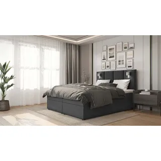 Best For Home Boxspringbett 200 x 200 cm H3 Grau