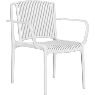 GGM Möbel 4er-Set Bistro Kunststoffstuhl | Stapelbar | Weiß | Gastro Gartenstuhl, Stapelstühle Outdoor