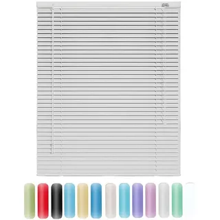 Jalousie Aluminium 25cm 45cm 50cm 70cm 90cm 100cm 120cm 160cm Breit, Alu-Jalousetten, Sichtschutz, Jalousette Horizontale tür Fenster Innen Außen Küche Haushalt(Silver)
