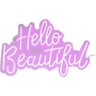 Led-Schriftzug "Hello Beautiful" 45 X 21 Cm