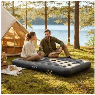 Avenli Luftmatratze Camping 2 Personen 203x152x22cm Luftbett mit Fußpumpe Camping