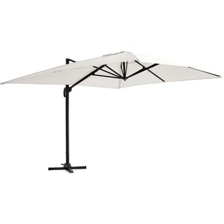 Oviala Business Ampelschirm 3×4 m neigbar, drehbar, aus Aluminium creme