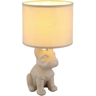 GLOBO Tischlampe Bulldogge Hund Beige