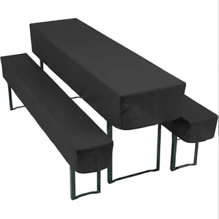 nyvi Biertischhussen Set NYVIGala - 3-teiliges Hussen-Set für Bierzeltgarnitur - Tischhusse 50x220 cm Biertische & 2 Bierbankhussen für 220x25 cm Sitzbänke - 2x 25x220 cm