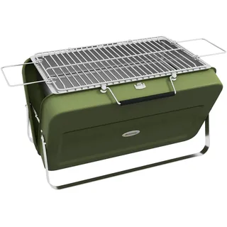 Koffergrill, Mini-kohlegrill, Klappbar, Mit Kohleschale Und Ascheauffangschale, Metallgehäuse, Grün