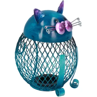Schwimmbare Katzen-spardose, Tierdekoration, Handgefertigtes Schmiedeeisen, Geburtstagsgeschenk