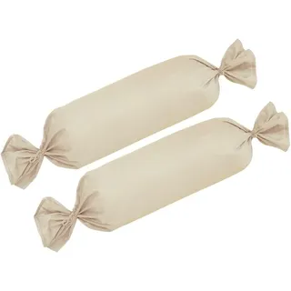BettwarenShop Single Jersey Kissenbezug Ulm 2er Pack 15x40 cm für Nackenrollen | vanille - gelb