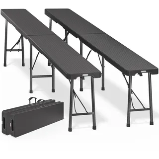Casaria Klappbank Bierbank Klappbar 180cm Schwarz
