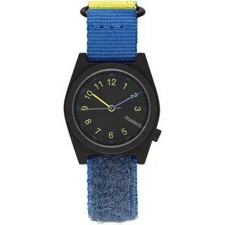 KOMONO Rizzo Scuba Teenager-Chronographenuhr für Mädchen und Jungen, mit schwarzem Zifferblatt und recyceltem Gurtband