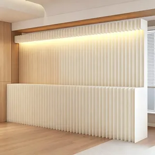 Folding Room Divider (Trennwand Raumteiler) with Multifunctional Raumtrenner, Eco-Friendly Kraft Paper No Assembly Ideal as Trennwand Büro Wohnzimmer for Offices, Living Room Bedroom (H2.2 m x L5 m)