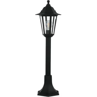 EGLO Außen Stehlampe Duanera, 1 flammige Außenleuchte Vintage, Retro | Standlampe aus Kunststoff in Schwarz und Glas in Klar, Außenlampe mit E27 Fassung, IP44
