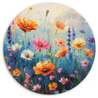 WANDBILD Blumen - Natur - Aquarell - Kunst Wanddeko Schlafzimmer 60x60 cm