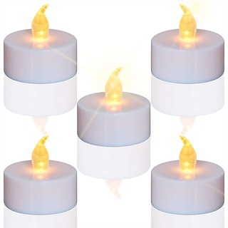 TEECOO Teelichter LED-Kerzen: batteriebetriebene Kerze, flammenlose Kerzen flammenlos,flackernd, warm gelb, elektrische Teelichter Dekoration für Partys Halloween Festivals Hochzeiten