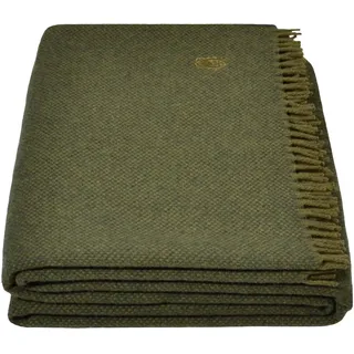Must Relax-Decke – Wolldecke – hochwertiges Plaid aus reiner Schurwolle mit Fransen – 130x190 cm – 670 forest – von ’zoeppritz since 1828’