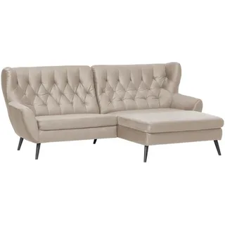 Stylife Ecksofa, Beige, Holz, Buche, vollmassiv, Uni, 4-Sitzer, Ottomane rechts, L-Form, 237x165 cm, Typenauswahl, Fußauswahl, Stoffauswahl, seitenverkehrt erhältlich, Hocker Rücken echt, Armteil links, rechts, Wohnzimmer, Sofas & Couches, Wohnlandschaften, Ecksofas