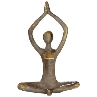 GILDE Dekoobjekt Yoga Figur Seraphina Deko Skulptur Kunstharz Braun Goldoptik