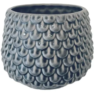 Nordring Retro Übertopf Vintage Pflanztopf für Zimmerplanzen Blumentopf Pino M (13,5 cm ø), grau, Keramik