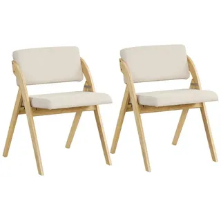 COSTWAY Klappstuhl, 2er Set, klappbar, mit gepolsterter Sitz & Rückenlehne beige