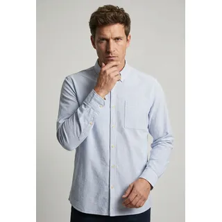 Langarmhemd CAMEL ACTIVE, Herren, Gr. 3XL, N-Gr, blau (sky blau), Stoff, Obermaterial: 100% Baumwolle, gestreift, regular fit, Rundhals, 2-Knopf-Manschette, Hemden, mit Button-down-Kragen