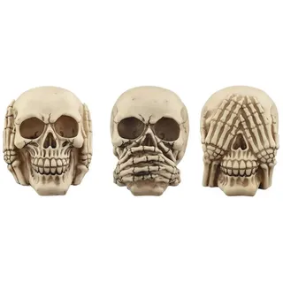 Puckator Set mit 3 Totenköpfen Hear No Speak No See No See – Home Living Room Decoration – Geschenke für Männer Frauen