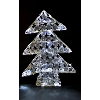 LED Weihnachtsbaum Metall Silber 64 LED Weiß Weihnachtsdeko Fenster Dekoration
