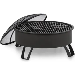 Blumfeldt 2-in-1 Feuerschale - Ø 75 cm Grill, Abnehmbarer Funkenschutz, Ø 68 cm Grillrost, FireView Concept, pulverbeschichteter Stahl, inkl. Sch...