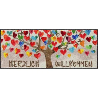 Salonloewe Fußmatte Salonloewe HERZBAUM Fußmatte Wohnmatte 30 x 75 cm, Rechteckig, Höhe: 7 mm, In- und Outdoor, waschbar bei 40° Grad und trocknergeeignet bunt