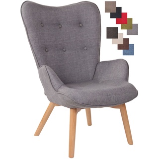 CLP Lounger Durham Mit Stoffbezug I Ohrensessel Mit Buchenholz Gestell I Loungesessel Mit Max. Belastbarkeit Bis 136 kg