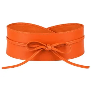 Adel Bags Taillengürtel Damen Bindegürtel Echtleder Obi Taillengürtel breit viele Farben Echtleder, Bindegürtel, Obi-Gürtel, weiche Velours-Innenseite orange