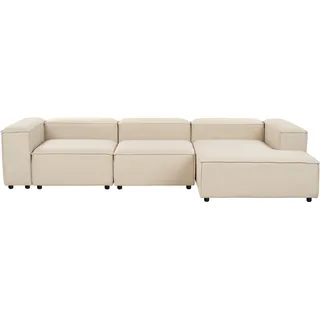 Beliani Modul Ecksofa 4-Sitzer Ardal Stoff Beige Linksseitig