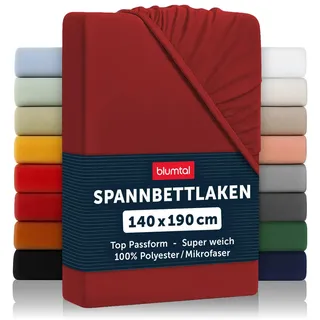 Blumtal Spannbettlaken Mikrofaser 140 x 190 cm rot 2 St.
