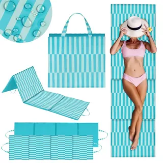 Strandmatte Faltbar XXL Gepolstert, Dicke Wasserdichte Liegematte für Steinstrand Sand, Bequeme Picknickdecke mit Tragegriff 180x50x2cm Garden Linea