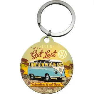 Nostalgic-Art Schlüsselanhänger, VW Bulli Edelstahl, silber Ø schwarz