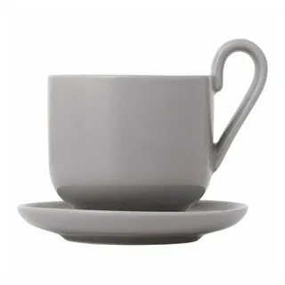 blomus Espressotasse RO Mourning Dove 2er Set 80 ml, 2-tlg., Porzellan, mit Untertasse grau