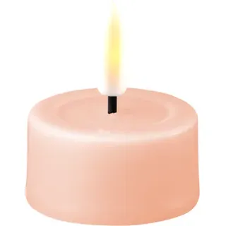 Deluxe Homeart LED Teelicht im 2er Set mit Real Flame, Ø4.1 x H4.5cm, rosa