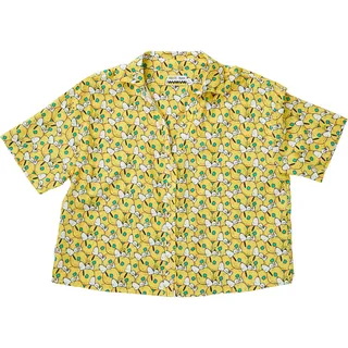 Brava Fabrics Damen Peanuts Donuts Cropped Bluse (Größe XS, gelb)