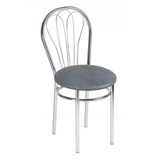 All4All Stuhl Venus - Küchenstuhl aus Metal Chrom - Bistrostuhl - Esszimmer - Wohnzimmer - Esszimmerstuhl -Wohnzimmerstuhl (S17 Silber)