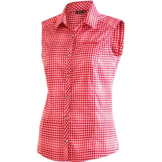 Maier Sports Damen Sana sleeveless Bluse, 40 - red / rose check