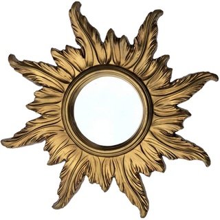 Lnxp BAROCK ANTIK WANDSPIEGEL Sonne IN Gold 56x56 cm RUND RUNDER REPRO Spiegel Sun Zeitloses Design