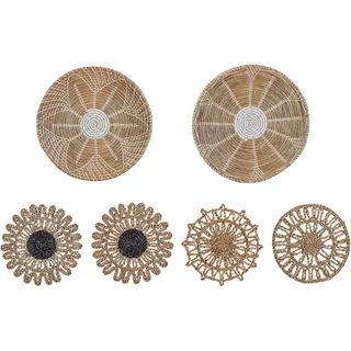 Beliani Wanddeko-set Pintano Seegras 50/35/36 cm Naturfarben