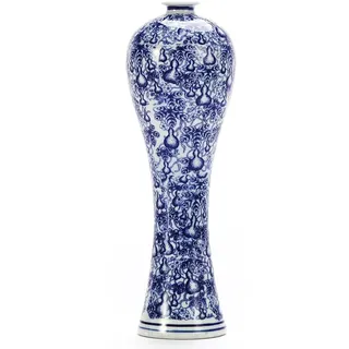 China Keramik Vase Blau und Weiß Porzellan Chinesisch Handmade Dekorative Blumenvase für Wohnzimmer, Home Decor, Büro, Tisch Centerpiece (hulu)