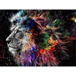 RAILONCH DIY Diamond Painting,5D Diamant Painting Groß 30 * 40CM, Full Drill Diamant Painting Bilder Dekoration für Home Wall (Löwe)