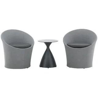 gardenson Balkonset 3-tlg. Grau/Schwarz