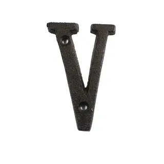 ausuky Gusseisen-Retro-Metall-Buchstaben Zahlen Zeichen Adresse Tür Café Wand Dekor A bis Z, 0 bis 9 (V)