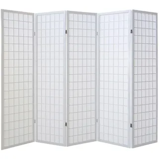 Homestyle4u Paravent Weiß 220x175 cm