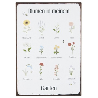 Ib Laursen Metallschild Laursen - Blechschild "Blumen in meinem Garten" Wandschild bunt