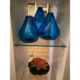 Maison Zoe Glasvasen Set aus Recycling-Glas Petite - türkis - klein - 100% Handmade - Blumenvase - Vase mundgeblasen - Dekovase für Einzelblumen - Bud Vase - Tischvase