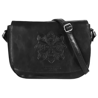 Umhängetasche BRUNO BANANI "Mandala" Gr. B/H/T: 26 cm x 18 cm x 6 cm onesize, schwarz Damen Taschen Handtaschen echt Leder
