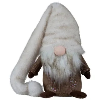 Christmas Paradise Weihnachtsfigur sitzender Wichtel 23cm (56cm) (1 St., im Set), Gnom Kantenhocker, Weihnachtsdeko Braun