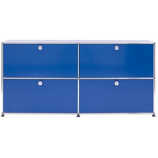USM Sideboard blau, Designer Prof. Fritz Haller, 74x153x38 cm